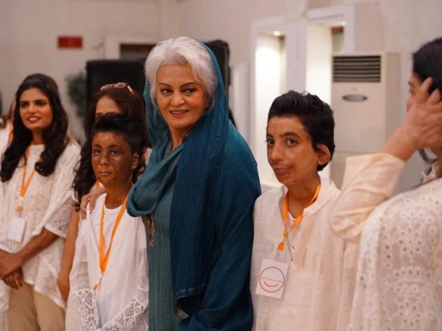 Acid burn survivors walk the runway in Karachi