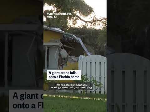 Giant crane falls onto Florida home