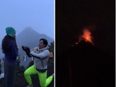 Un SI muy explosivo... ¡Volcán hace erupción durante una propuesta de matrimonio!