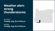 Marble-sized hail predicted with thunderstorms to hit Siskiyou Mountains and Southern Oregon Cascades Tuesday