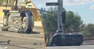 Infant hospitalized in rollover crash at busy intersection