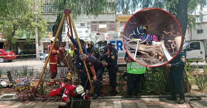 Socavón "se traga" a una señora en Av. Talismán y Eduardo Molina, en la GAM; cayó 3 metros de altura
