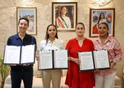 Firma Ana Paty Peralta convenio de colaboración con Fundación Cimarrón