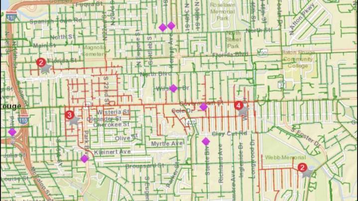 Over 2,000 without power off Government Street in Baton Rouge