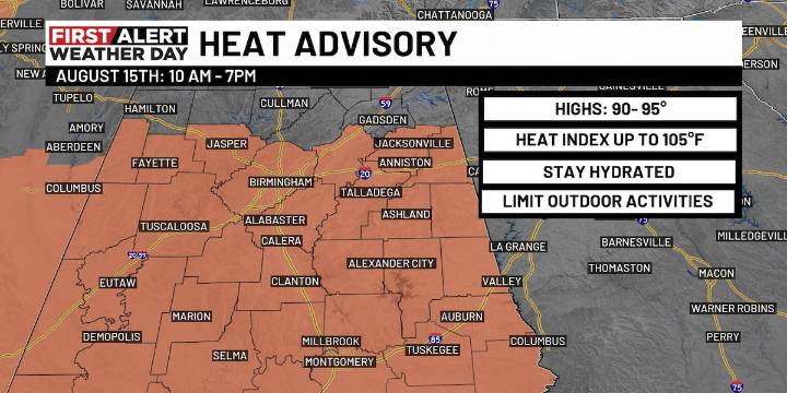 First Alert Weather Day: Heat Advisory in effect starting at 10 a.m.