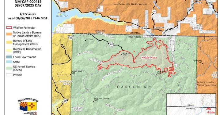 Northern New Mexico Fire grows to over 4,000 acres as crews continue suppression efforts