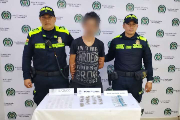 Capturan en Ibagué a hombre con bazuco y marihuana durante patrullaje en el barrio San Antonio