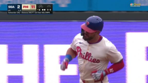 Turner's 5 hit-day, Schwarber's power lead Phillies to sweep of Mariners