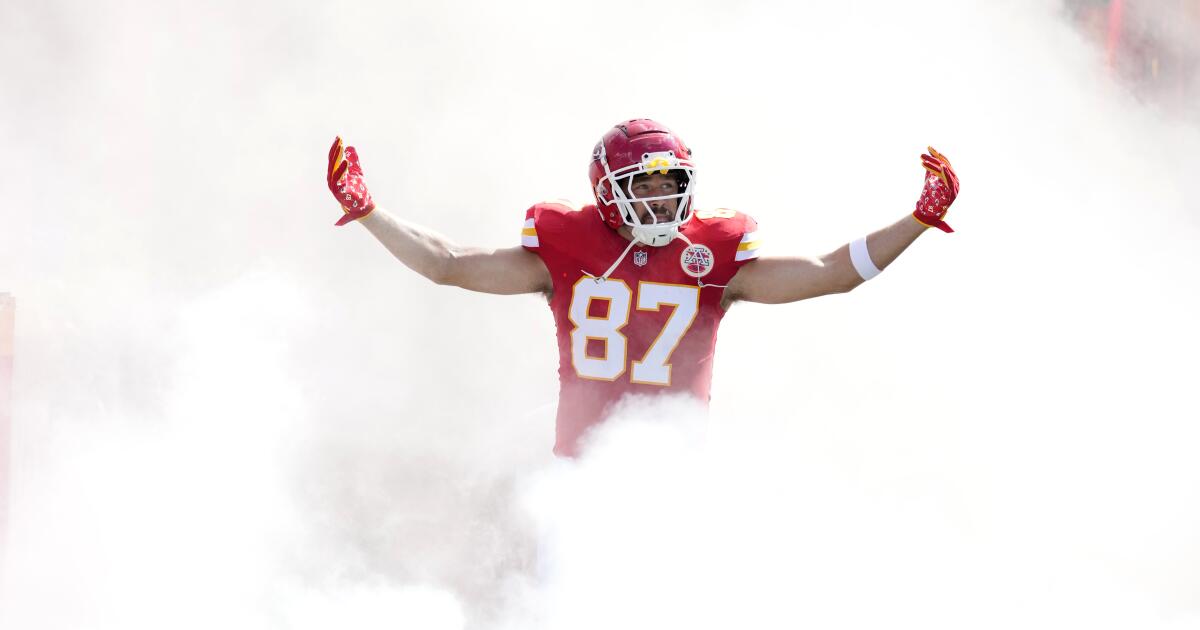 Travis Kelce jersey sales see massive spike following Taylor Swift engagement announcement
