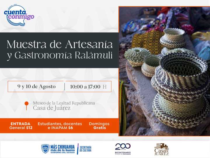 Invita Casa Juárez a disfrutar de su muestra de artesanías y gastronomía ralámuli