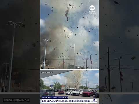 Explosion injures three firefighters responding to gas leak