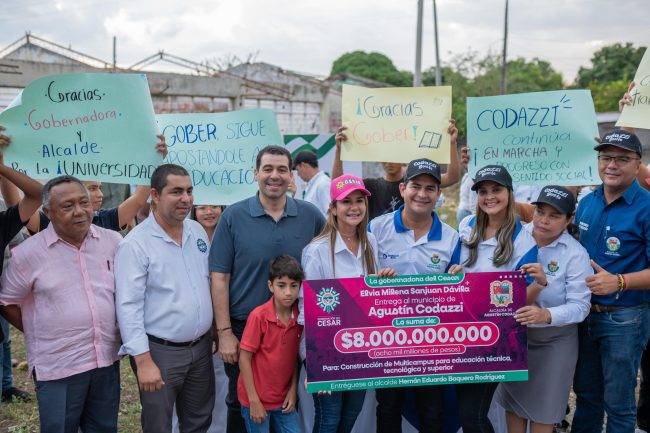 Gobernadora del Cesar, Elvia Milena Sanjuan entregó recursos para la construcción de Multicampus en Codazzi
