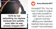 Woman Refuses To Babysit Her Autistic Nephew After He Injures Her Daughter And Spits On Her