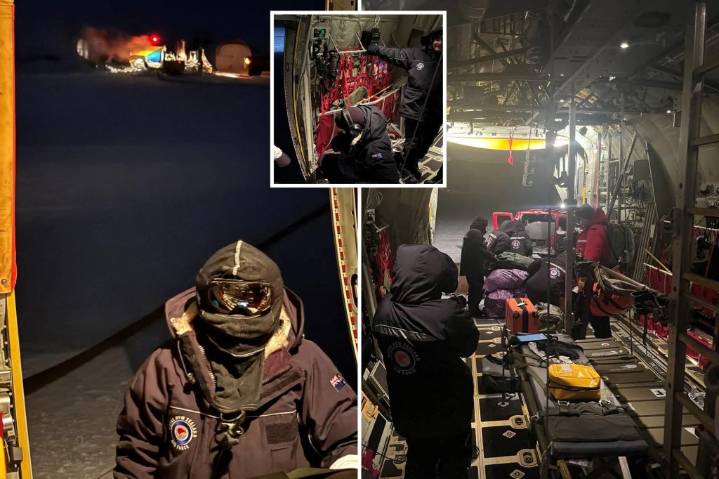 Rescuers save 3 from Antarctica base after braving 24