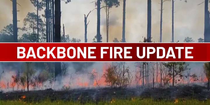 Natchitoches Parish Backbone Fire covering 2,409 acres, 58% contained
