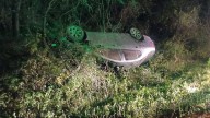 Un hombre resultó herido tras volcar con su auto en Ruta 60