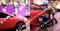 Se agarran a golpes tras discusión vial y uno termina brutalmente atropellado