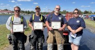 Illinois State Fire Marshall awards winners of the Du Quoin State Fair water fights