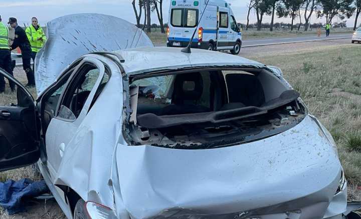 Volcó un automóvil en la ruta nacional 35
