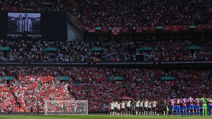 Tribute to former Liverpool forward Diogo Jota disrupted at Wembley