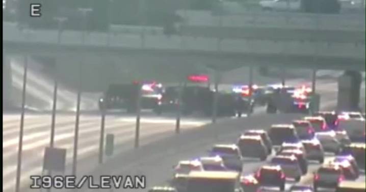 Westbound I-96 back open at Farmington after police chase ends with car fire
