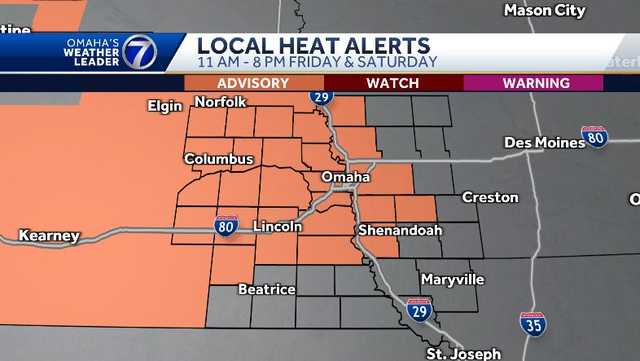 Omaha weather: Heat advisories issued into the weekend
