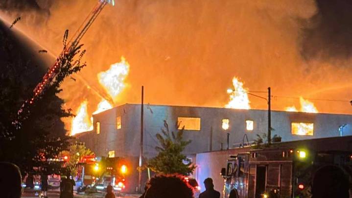 Crews fighting commercial fire near North Madelia and East Riverside Ave