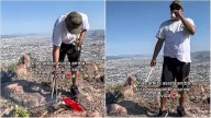 Armó la “carnita asada” en lo alto del Cerro Grande (VIDEO)