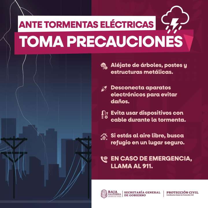 Tormentas eléctricas durante toda la semana, pronostica Protección Civil