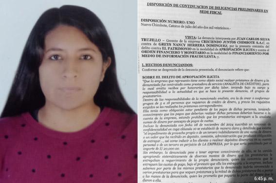 Denuncian a ex trabajadora de Financiera “Creciendo Juntos”