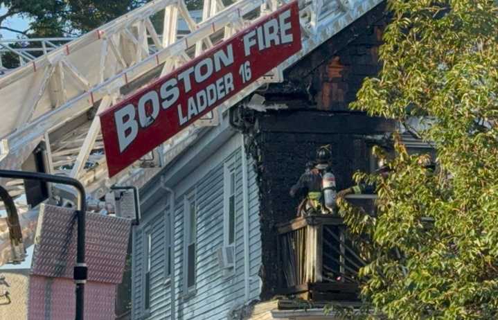 Porch fire damages house on Florence Street in Roslindale