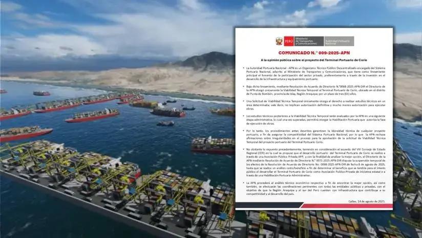 Puerto de Corío: APN niega irregularidades en la autorización de viabilidad y aseguran transparencia