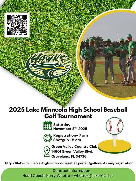 Lake Minneola High School Baseball Team Hosts Annual Golf Tournament Fundraiser (Nov 8)
