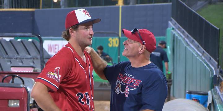 Peoria Chiefs beat Wisconsin as Mason Burns earns pitching save in front of his  dad, more family and friends