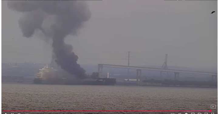 No injuries after explosion aboard ship near Baltimore's Key Bridge site, officials say
