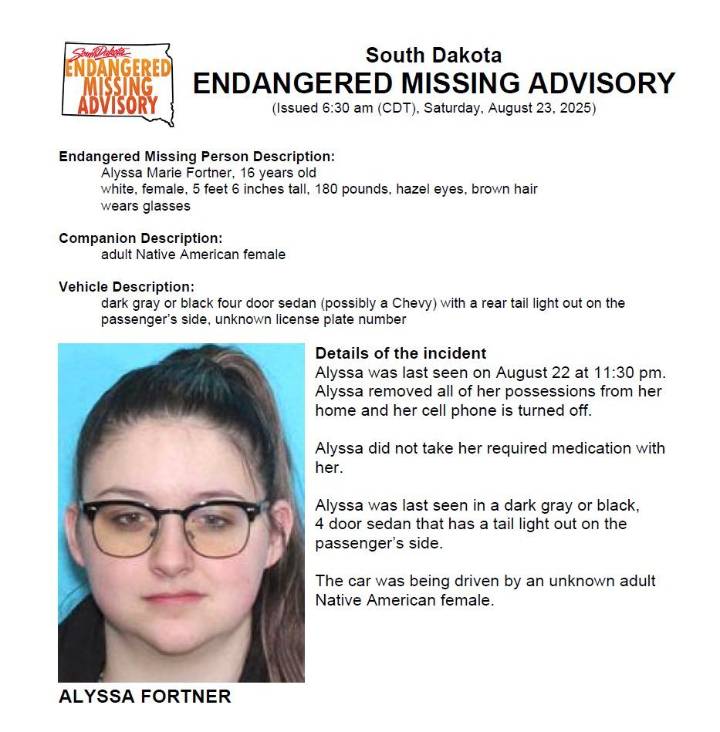 Missing Fort Pierre Teen Found Safe in Colorado