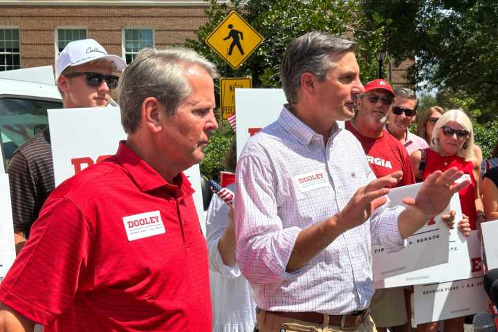 Kemp endorses Derek Dooley for Georgia Senate seat and says an outsider can beat Democrat Jon Ossoff