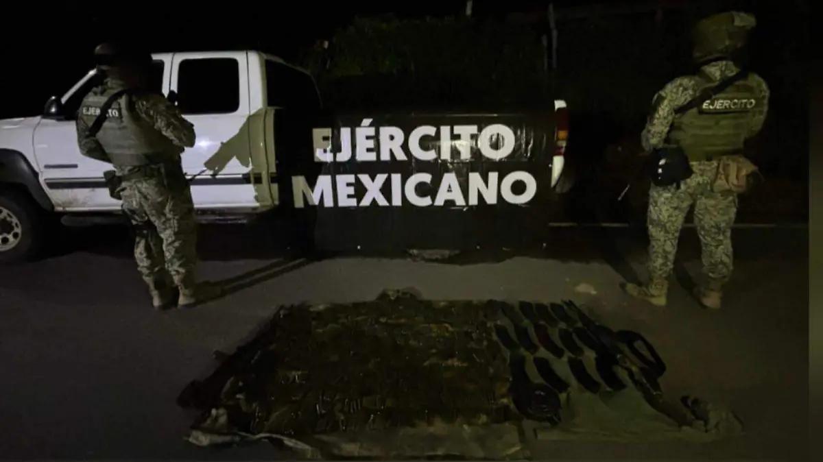 Operativo en Tepuchito deja aseguramiento de armas, municiones y un vehículo