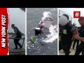 NYPD Bodycam Shows Fearless Cops Plunging Into Water After Alleged Car Thief