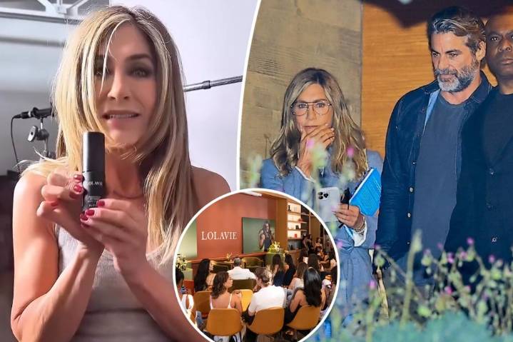 Jennifer Aniston and Jim Curtis' romance heats up as he supports her at beauty event