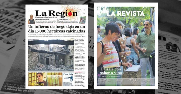 La portada de La Región de este viernes, 15 de agosto