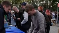 Russians rally around the flag for soldiers on the frontlines