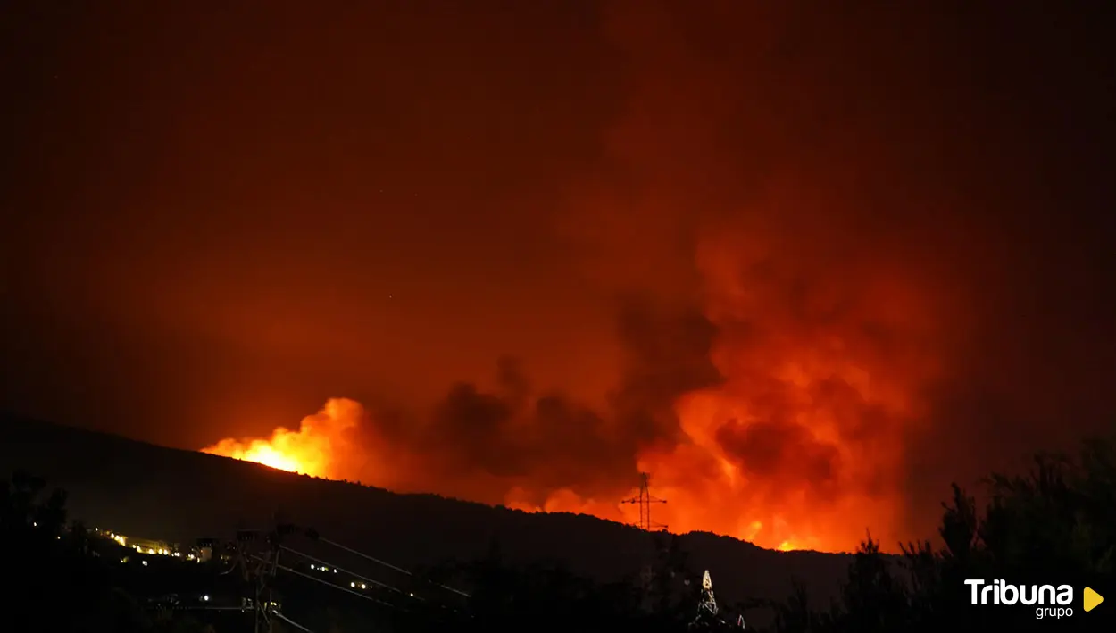 El sur de Salamanca vigila el descontrolado incendio de Jarilla