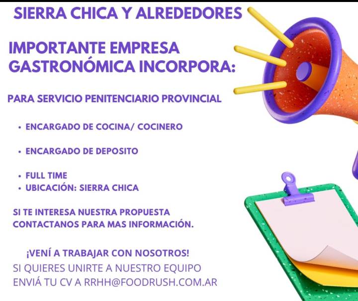 Búsqueda laboral: importante empresa gastronómica incorpora