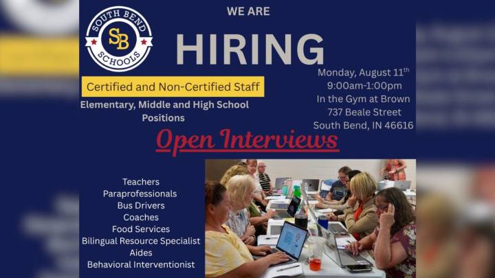 South Bend Schools hosting job fair Aug. 11