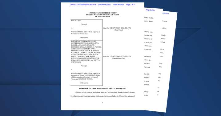Bell County commissioner files supplemental complaint against the governor over state redistricting