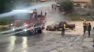 Rescatan a familia del agua en colonia Nueva Jerusalén
