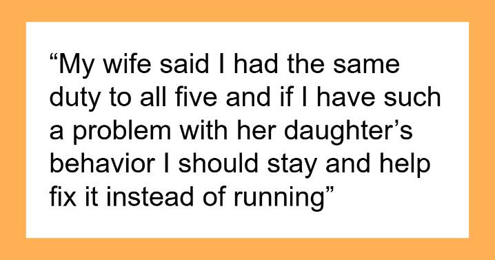 Man Leaves His Marriage After Refusing To Let Wife’s Daughter Live With His Kids