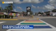 Rainbow crosswalk near site of Pulse nightclub shooting removed