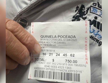 Excombatiente ganó más de $61 millones con la Poceada Chaqueña